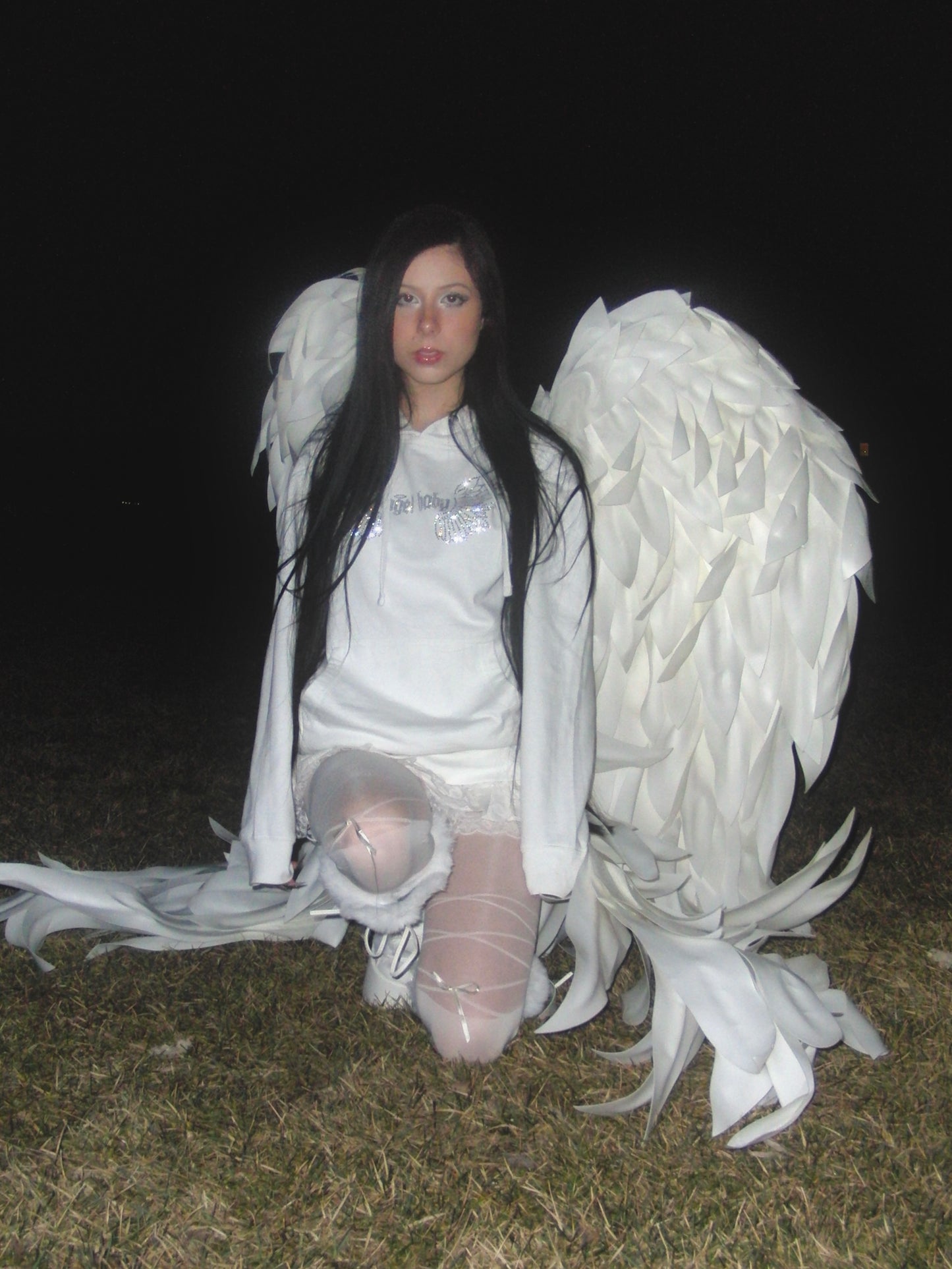 rhinestone angel baby hoodie