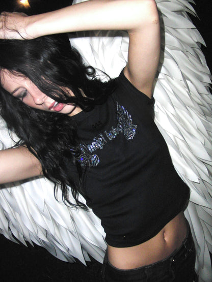 rhinestone angel baby tee
