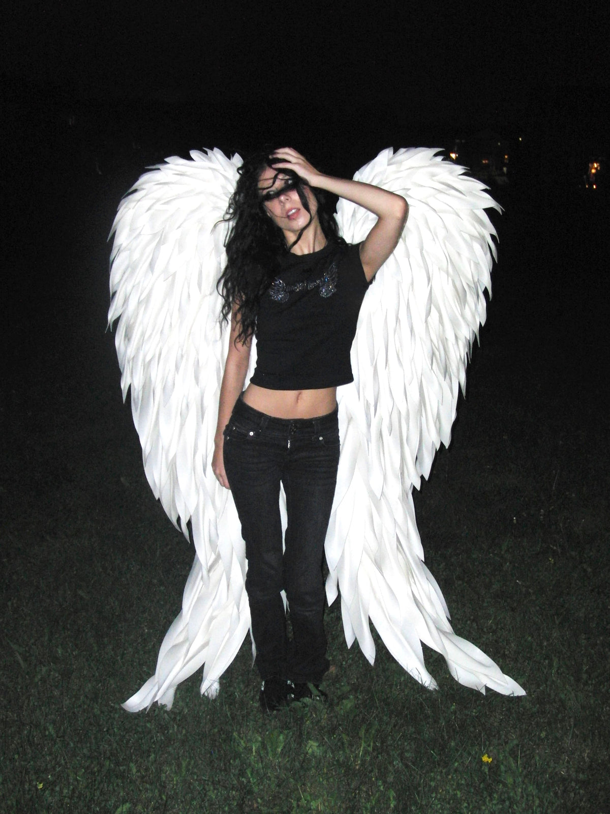 rhinestone angel baby tee