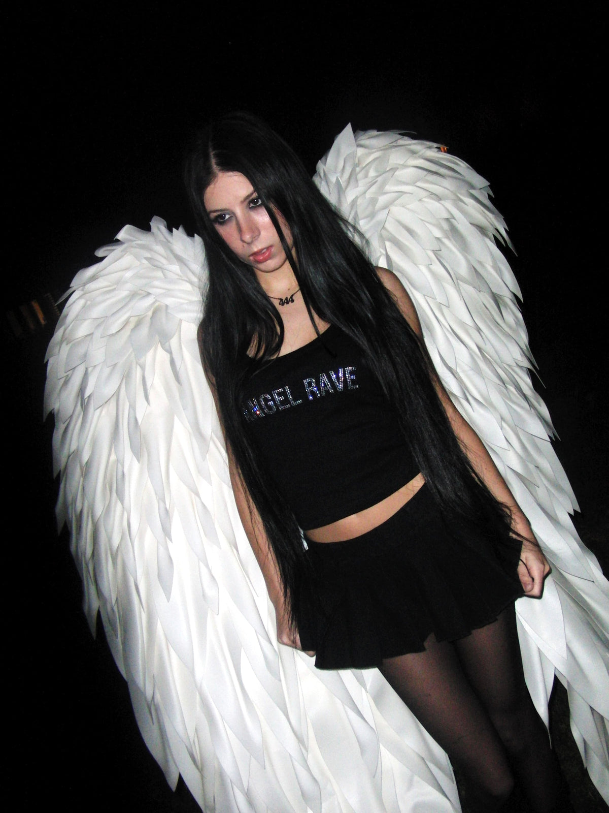 rhinestone angel rave tank