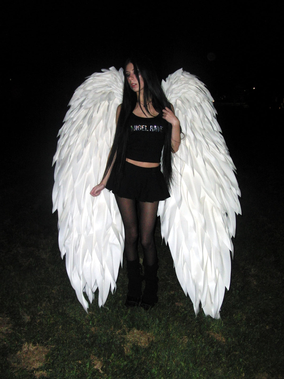 rhinestone angel rave tank