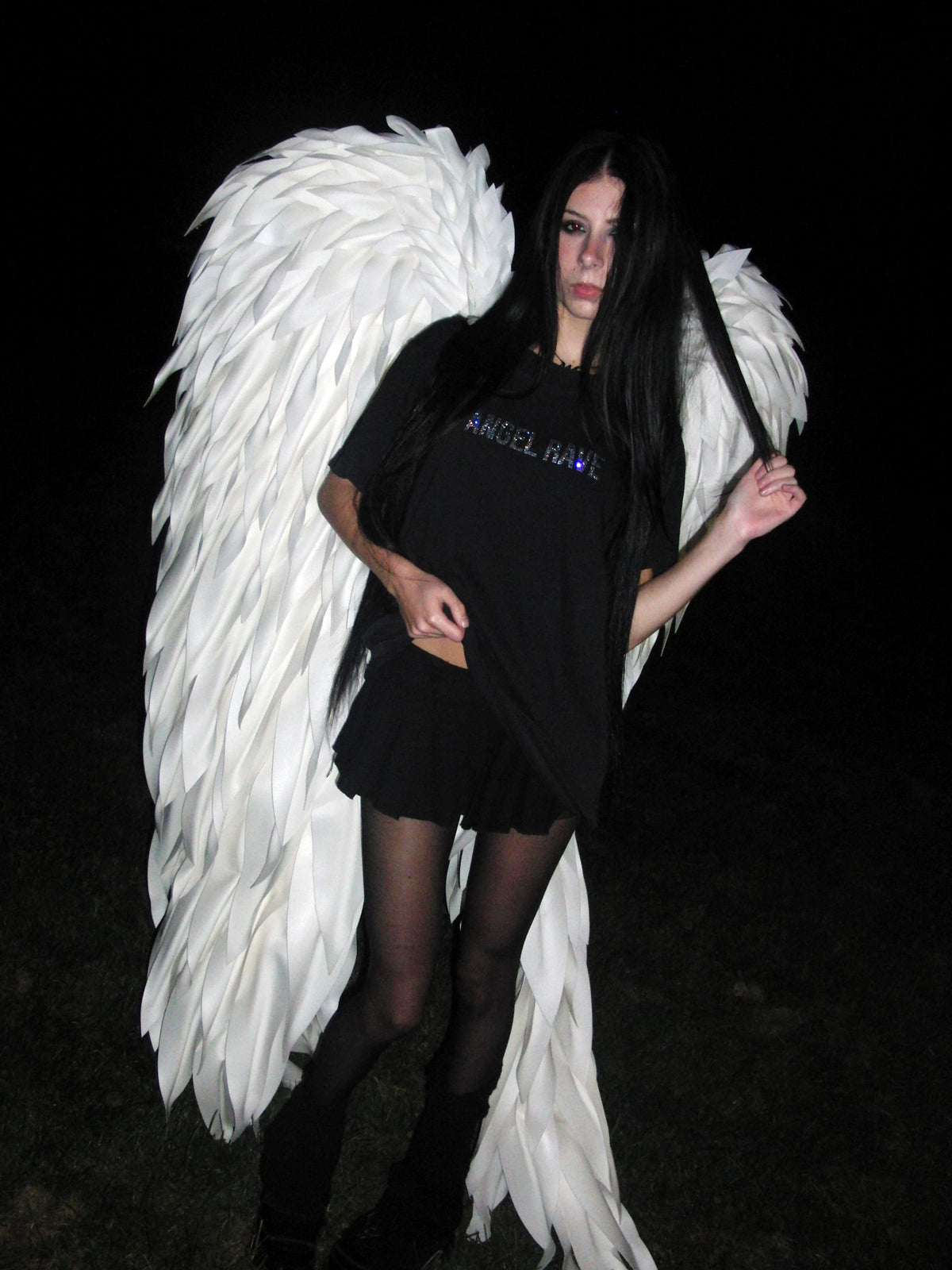 rhinestone angel rave tee
