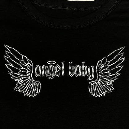 rhinestone angel baby tee
