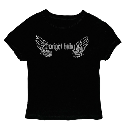 rhinestone angel baby tee