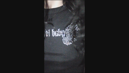 rhinestone angel baby tee